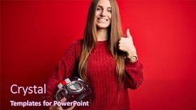  Presentation with moto - Colorful presentation theme enhanced with young-beautiful-redhead-motocyclist-woman backdrop and a wine colored foreground