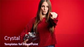  Presentation with moto - Amazing PPT layouts having young-beautiful-redhead-motocyclist-woman backdrop and a wine colored foreground