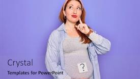  Presentation with pregnant woman - Presentation having young-beautiful-redhead-pregnant-woman background and a light blue colored foreground