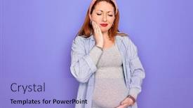  Presentation with pregnant woman - Audience pleasing theme consisting of young-beautiful-redhead-pregnant-woman backdrop and a light blue colored foreground