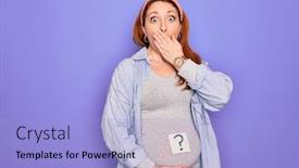  Presentation with pregnant woman - Slides featuring young-beautiful-redhead-pregnant-woman background and a light blue colored foreground