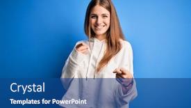  Presentation with sporty - PPT layouts having young-beautiful-redhead-sporty-woman background and a ocean colored foreground