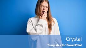  Presentation with beautiful young woman getting face - PPT theme featuring young-beautiful-redhead-sporty-woman background and a teal colored foreground