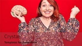  Presentation with brain memory - Slides enhanced with young-beautiful-redhead-woman-asking background and a red colored foreground
