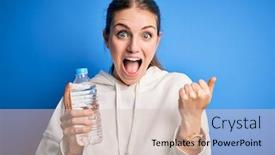  Presentation with victory sport - Beautiful slides featuring young-beautiful-redhead-woman-doing backdrop and a soft green colored foreground