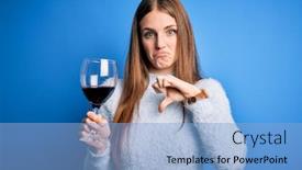  Presentation with beautiful young woman getting face - Colorful presentation theme enhanced with young-beautiful-redhead-woman-drinking backdrop and a light blue colored foreground