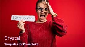  Presentation with love yourself - Amazing theme having young-beautiful-redhead-woman-holding backdrop and a wine colored foreground