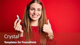  Presentation with memory - Audience pleasing slides consisting of young-beautiful-redhead-woman-holding backdrop and a tawny brown colored foreground