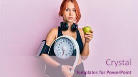  Presentation with weight loss - Cool new slides with young-beautiful-redhead-woman-holding backdrop and a lemonade colored foreground