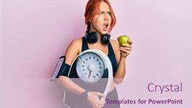  Presentation with weight loss - Presentation design featuring young-beautiful-redhead-woman-holding background and a lemonade colored foreground