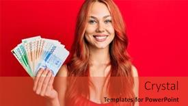  Presentation with south korean - Amazing slide set having young-beautiful-redhead-woman-holding backdrop and a red colored foreground