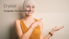  Presentation with accident - Audience pleasing presentation design consisting of young-beautiful-redhead-woman-injured backdrop and a soft green colored foreground