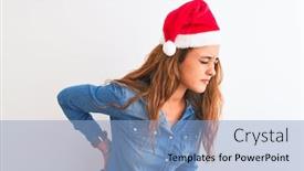  Presentation with backache - Presentation design consisting of young-beautiful-redhead-woman-wearing background and a light blue colored foreground