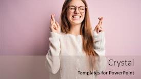  Presentation with hope - Colorful slide set enhanced with young-beautiful-redhead-woman-wearing backdrop and a coral colored foreground