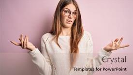  Presentation with idea - Beautiful slide deck featuring young-beautiful-redhead-woman-wearing backdrop and a soft green colored foreground