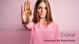  Presentation with sing - Audience pleasing theme consisting of young-beautiful-redhead-woman-wearing backdrop and a coral colored foreground