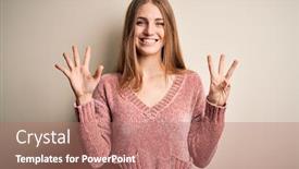  Presentation with pink white - Beautiful presentation theme featuring young-beautiful-redhead-woman-wearing backdrop and a coral colored foreground