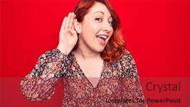  Presentation with red floral - Colorful theme enhanced with young-beautiful-redhead-woman-wearing backdrop and a red colored foreground