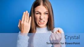  Presentation with wedding ring - Presentation theme enhanced with young-beautiful-redhead-woman-wearing background and a light blue colored foreground