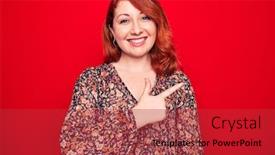  Presentation with red floral - Beautiful presentation design featuring young-beautiful-redhead-woman-wearing backdrop and a red colored foreground
