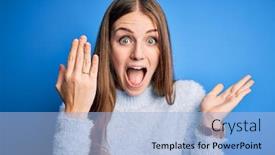  Presentation with wedding ring - PPT theme enhanced with young-beautiful-redhead-woman-wearing background and a light blue colored foreground