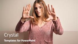  Presentation with frame pink - Slides with young-beautiful-redhead-woman-wearing background and a coral colored foreground