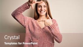  Presentation with frame pink - Theme enhanced with young-beautiful-redhead-woman-wearing background and a violet colored foreground