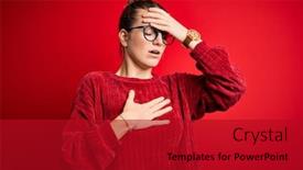  Presentation with flu virus - Colorful PPT theme enhanced with young-beautiful-redhead-woman-wearing backdrop and a crimson colored foreground