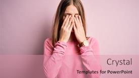  Presentation with vision - Beautiful slide deck featuring young-beautiful-redhead-woman-wearing backdrop and a coral colored foreground