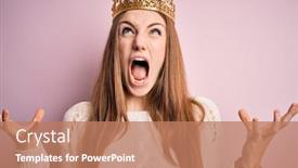  Presentation with frustration - Presentation consisting of young-beautiful-redhead-woman-wearing background and a coral colored foreground