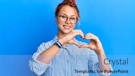  Presentation with love heart - Colorful PPT theme enhanced with young-beautiful-redhead-woman-wearing backdrop and a light blue colored foreground