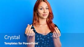  Presentation with salary - Colorful slide set enhanced with young-beautiful-redhead-woman-wearing backdrop and a ocean colored foreground