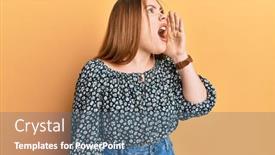  Presentation with hand print - Theme with young-beautiful-redhead-woman-wearing background and a ocean colored foreground