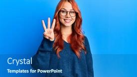  Presentation with number - PPT theme with young-beautiful-redhead-woman-wearing background and a ocean colored foreground