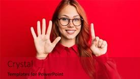  Presentation with red bull case - Colorful PPT theme enhanced with young-beautiful-redhead-woman-wearing backdrop and a crimson colored foreground