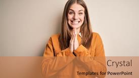  Presentation with forgiveness - PPT layouts featuring young-beautiful-redhead-woman-wearing background and a coral colored foreground