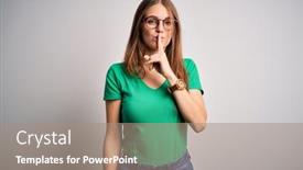  Presentation with lips - Slide set enhanced with young-beautiful-redhead-woman-wearing background and a coral colored foreground