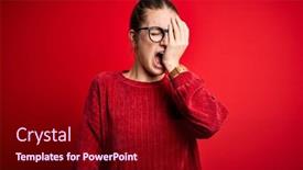  Presentation with face pain - Beautiful slide set featuring young-beautiful-redhead-woman-wearing backdrop and a wine colored foreground