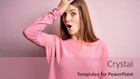  Presentation with arabian woman wearing hijab muslim - Presentation design enhanced with young-beautiful-redhead-woman-wearing background and a coral colored foreground