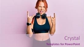  Presentation with rock music - Amazing presentation having young-beautiful-redhead-woman-wearing backdrop and a lemonade colored foreground