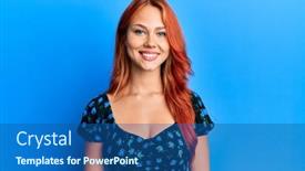  Presentation with cool - Presentation theme consisting of young-beautiful-redhead-woman-wearing background and a ocean colored foreground