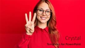  Presentation with number - Audience pleasing PPT theme consisting of young-beautiful-redhead-woman-wearing backdrop and a red colored foreground