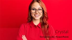  Presentation with clothes - Presentation design with young-beautiful-redhead-woman-wearing background and a  colored foreground