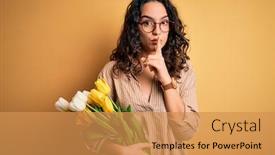  Presentation with secret - Presentation consisting of young-beautiful-romantic-woman background and a yellow colored foreground