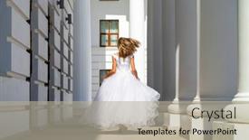  Presentation with prom - Beautiful PPT theme featuring young-beautiful-schoolgirl-in-ballroom backdrop and a mint green colored foreground