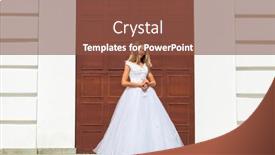  Presentation with prom - Beautiful presentation design featuring young-beautiful-schoolgirl-in-ballroom backdrop and a tawny brown colored foreground