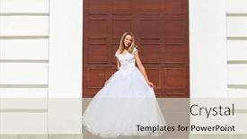  Presentation with prom - PPT layouts having young-beautiful-schoolgirl-in-ballroom background and a lemonade colored foreground