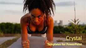  Presentation with african sunset - PPT layouts having young-beautiful-serious-tense-curly background and a tawny brown colored foreground