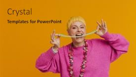  Presentation with candy - Presentation theme consisting of young-beautiful-short-haired-beautiful background and a gold colored foreground