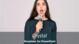  Presentation with performer - Colorful PPT layouts enhanced with young-beautiful-singer-performer-girl backdrop and a tawny brown colored foreground